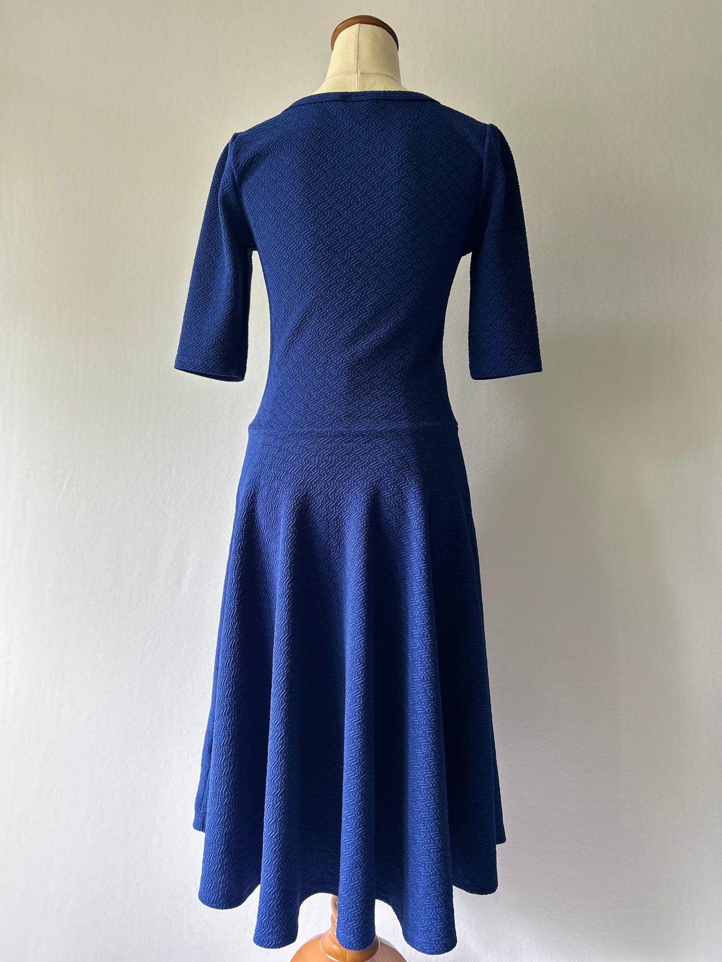 LuLaRoe Royal Blue Textured Fit & Flare Dress - Size XS