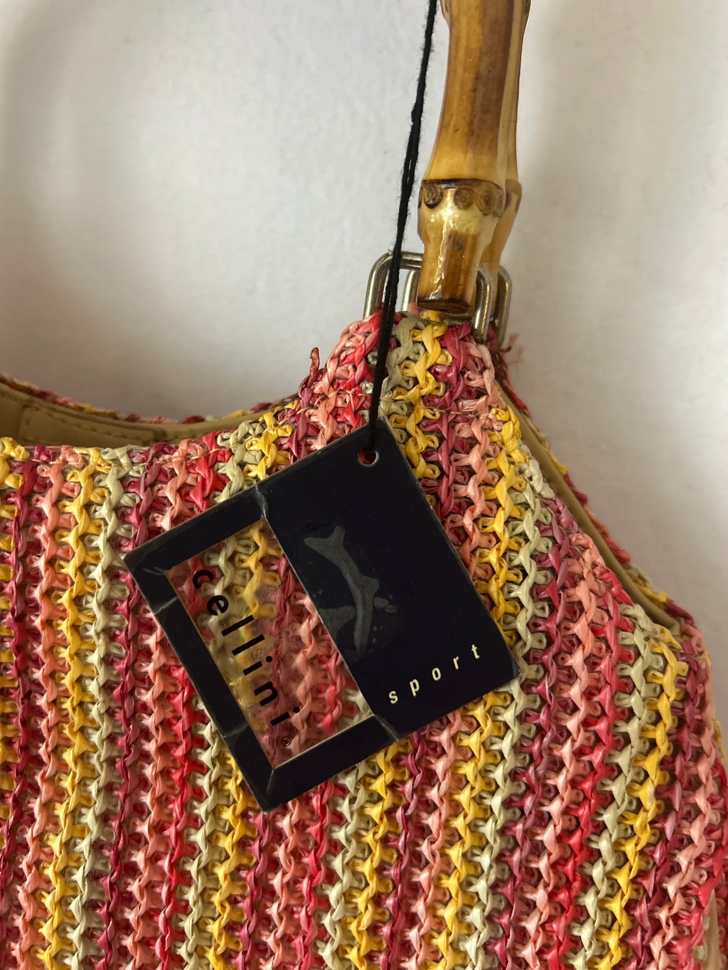 Cellini Woven Bamboo-Handle Bag – New With Tags