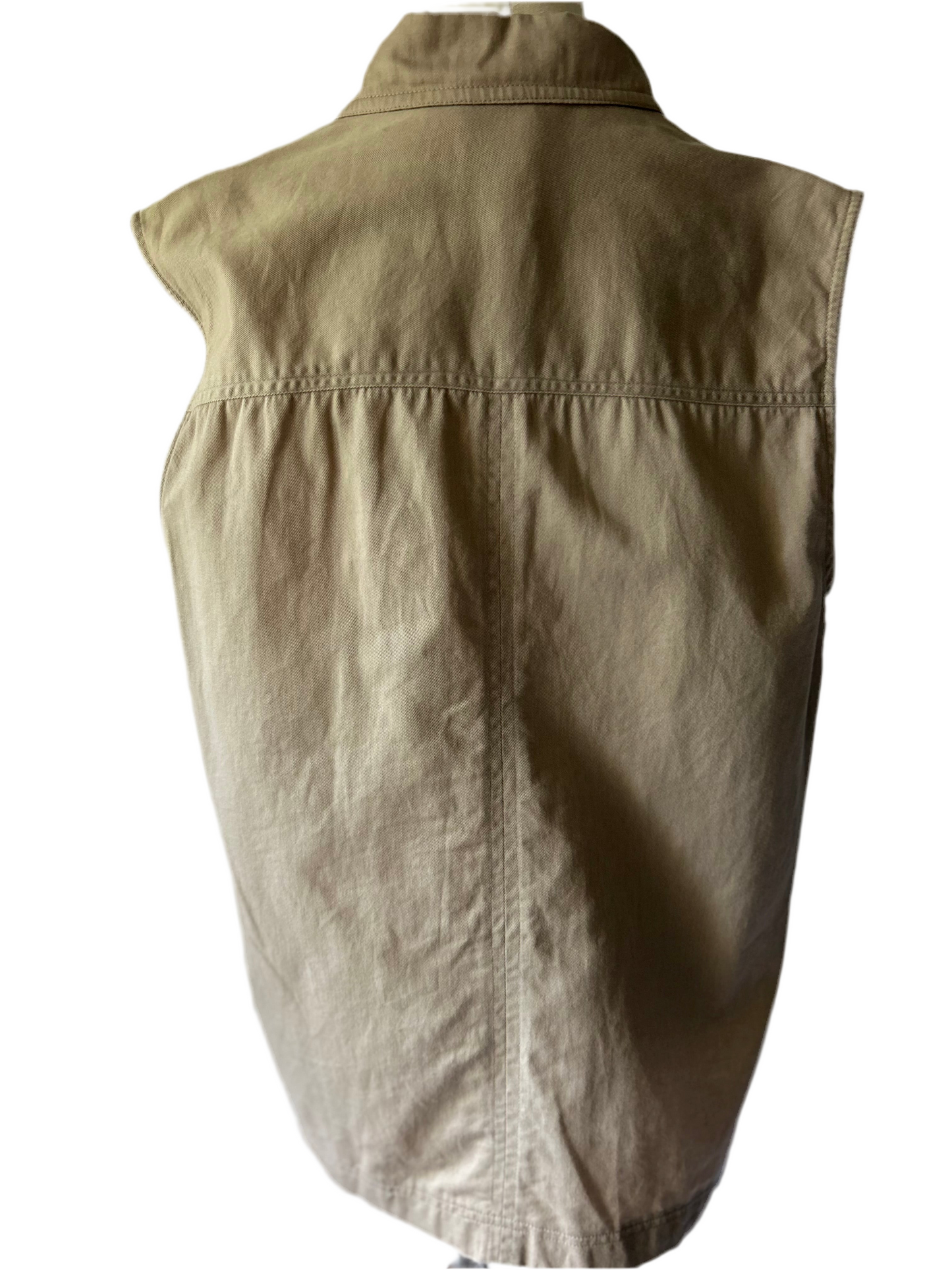 Khaki Cargo-Style Vest – Size M