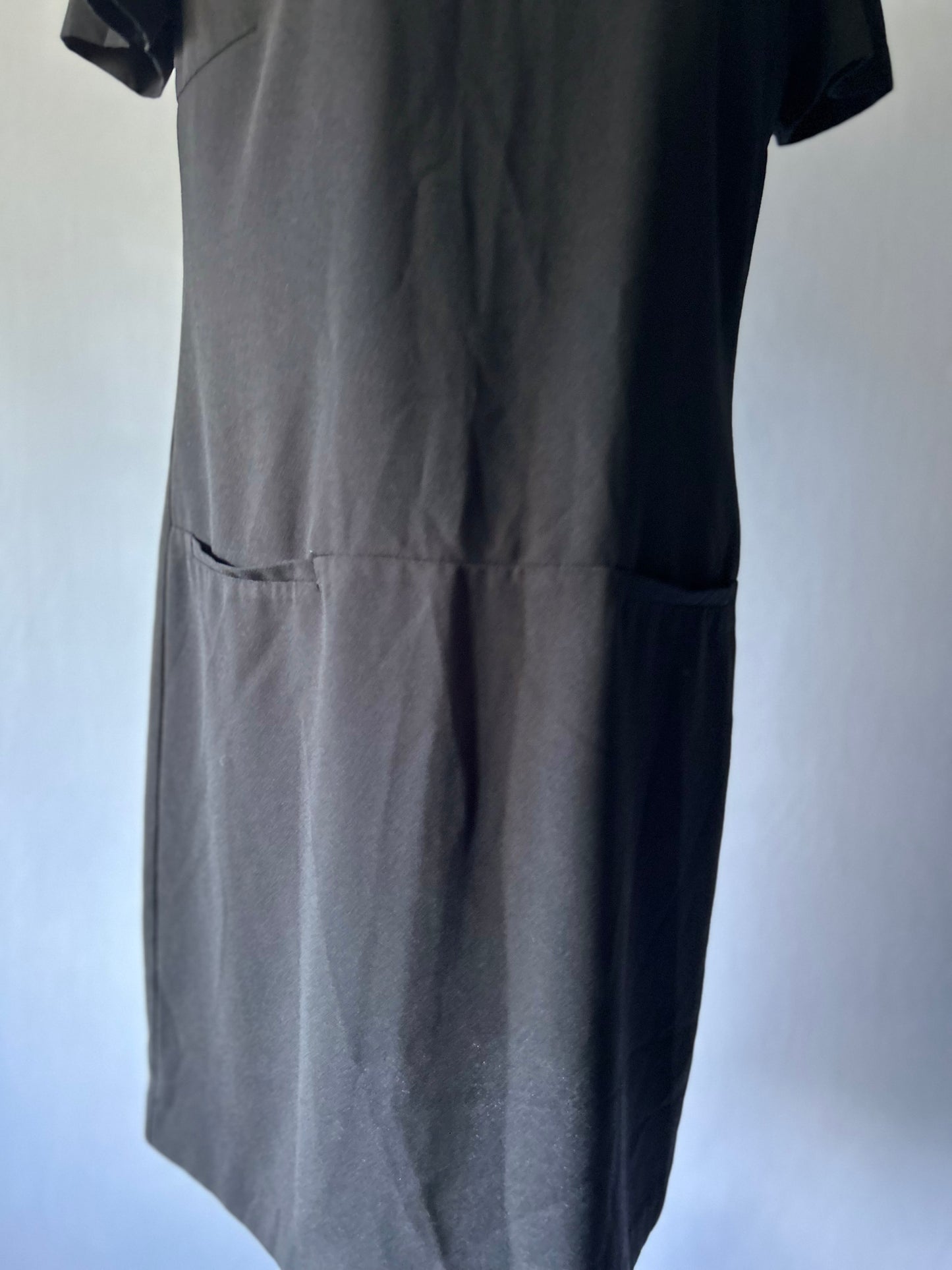 Laura Ashley Black Dress | Size 8 | Faux Pocket Detail | Polyester