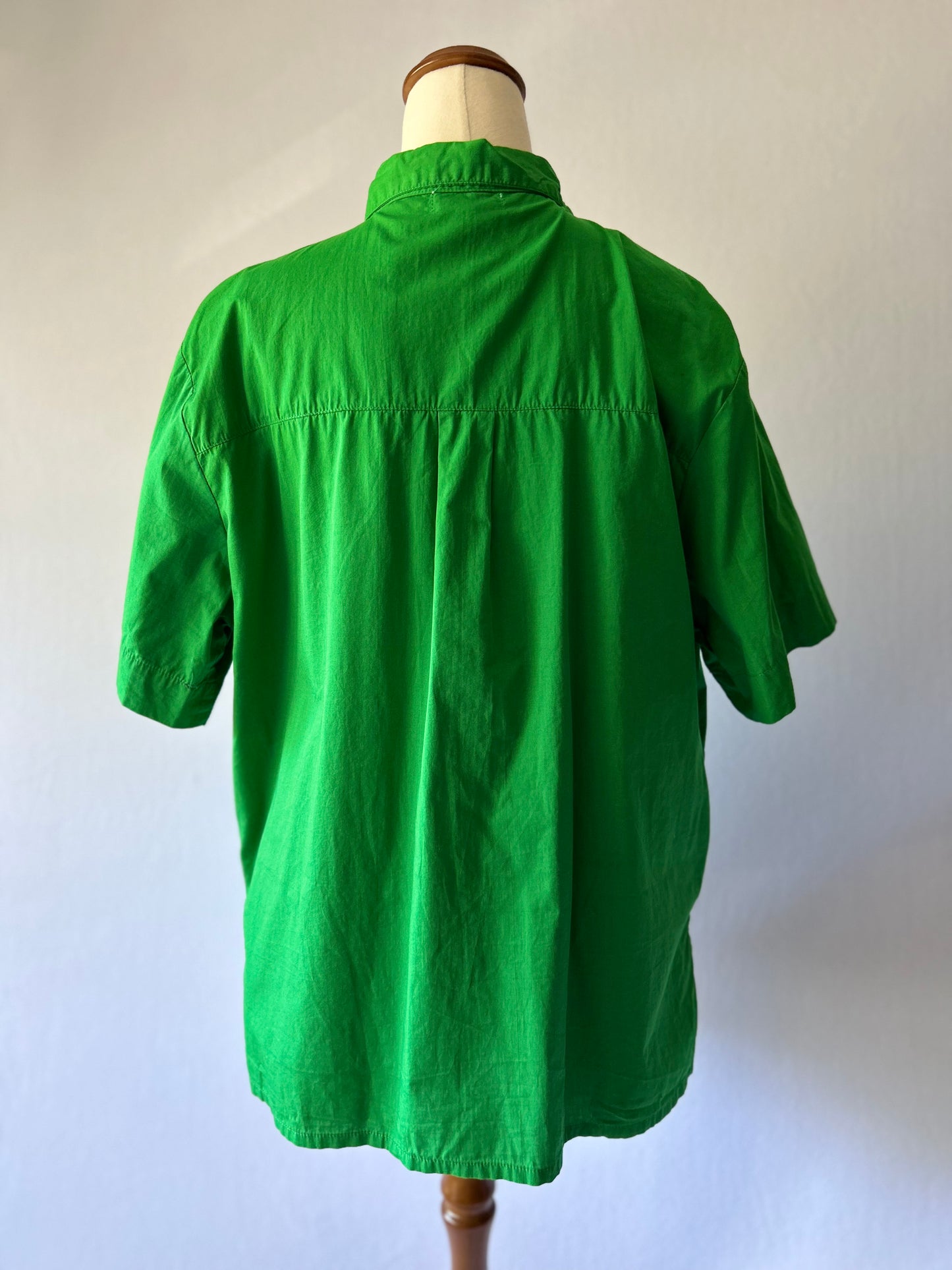 Bamboo Blonde Emerald Green Cotton Shirt (Size S/M)