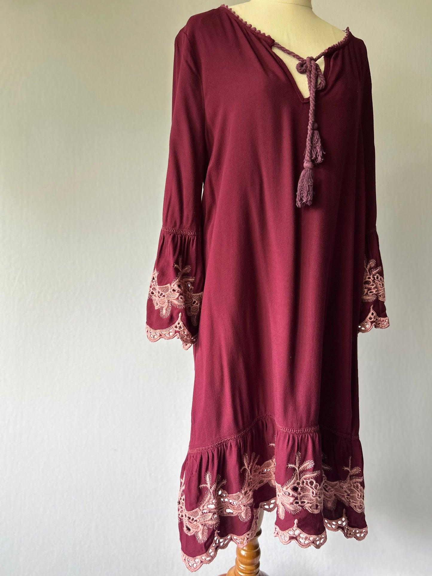 Sass Embroidered Boho Tunic Dress – Size 12