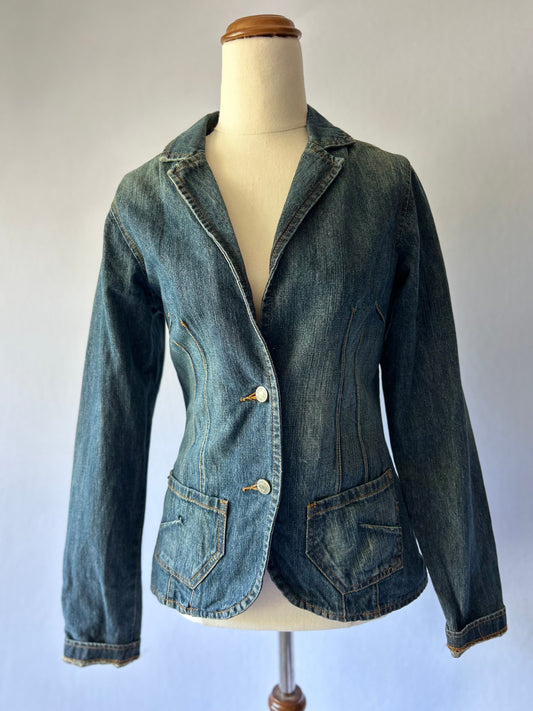 Chic & Tailored Cotton Denim Blazer - Short Fit (Size 8 / EUR 36)