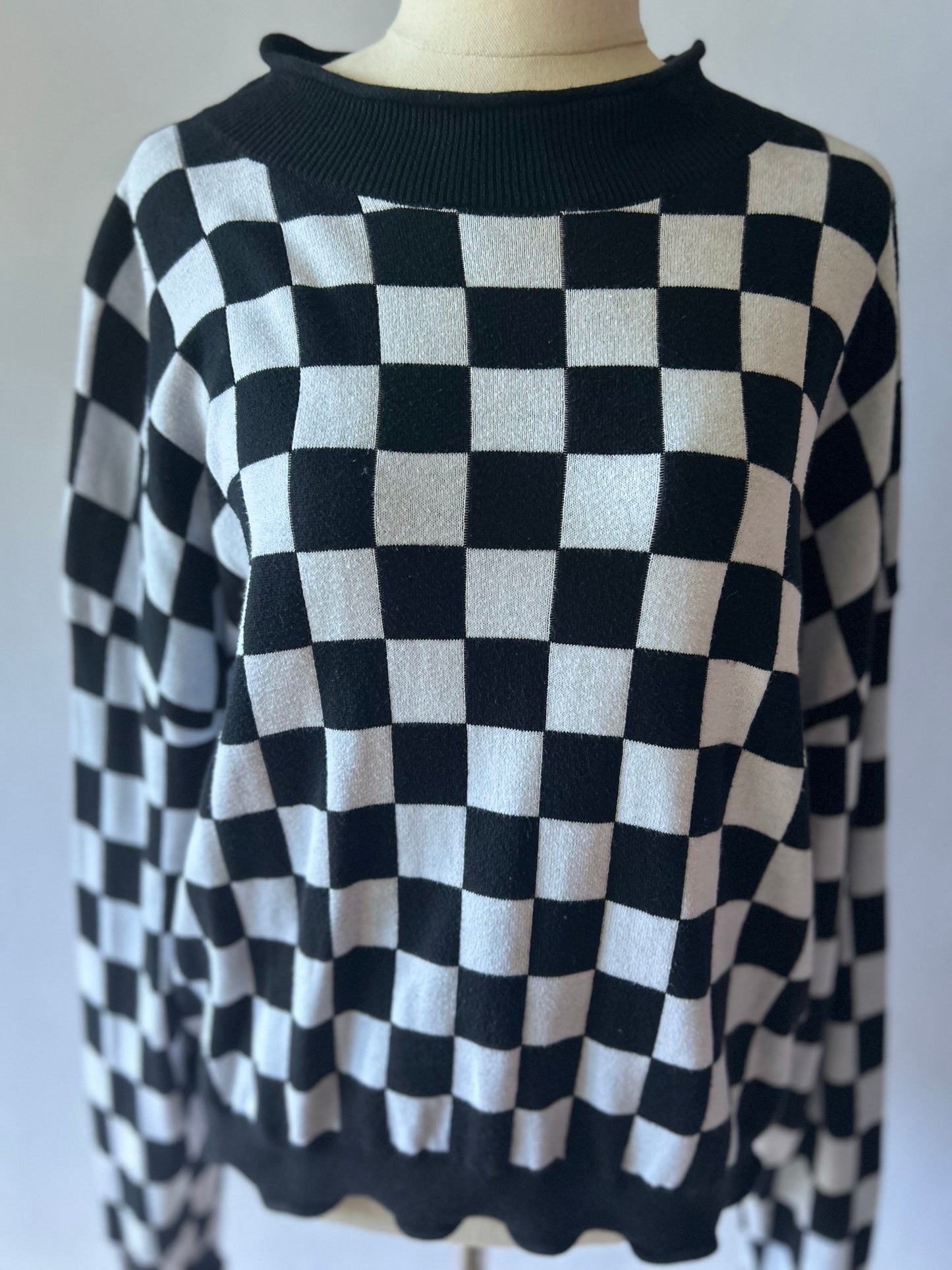 Dangerfield Checkerboard Cotton Knit Jumper - Size 12