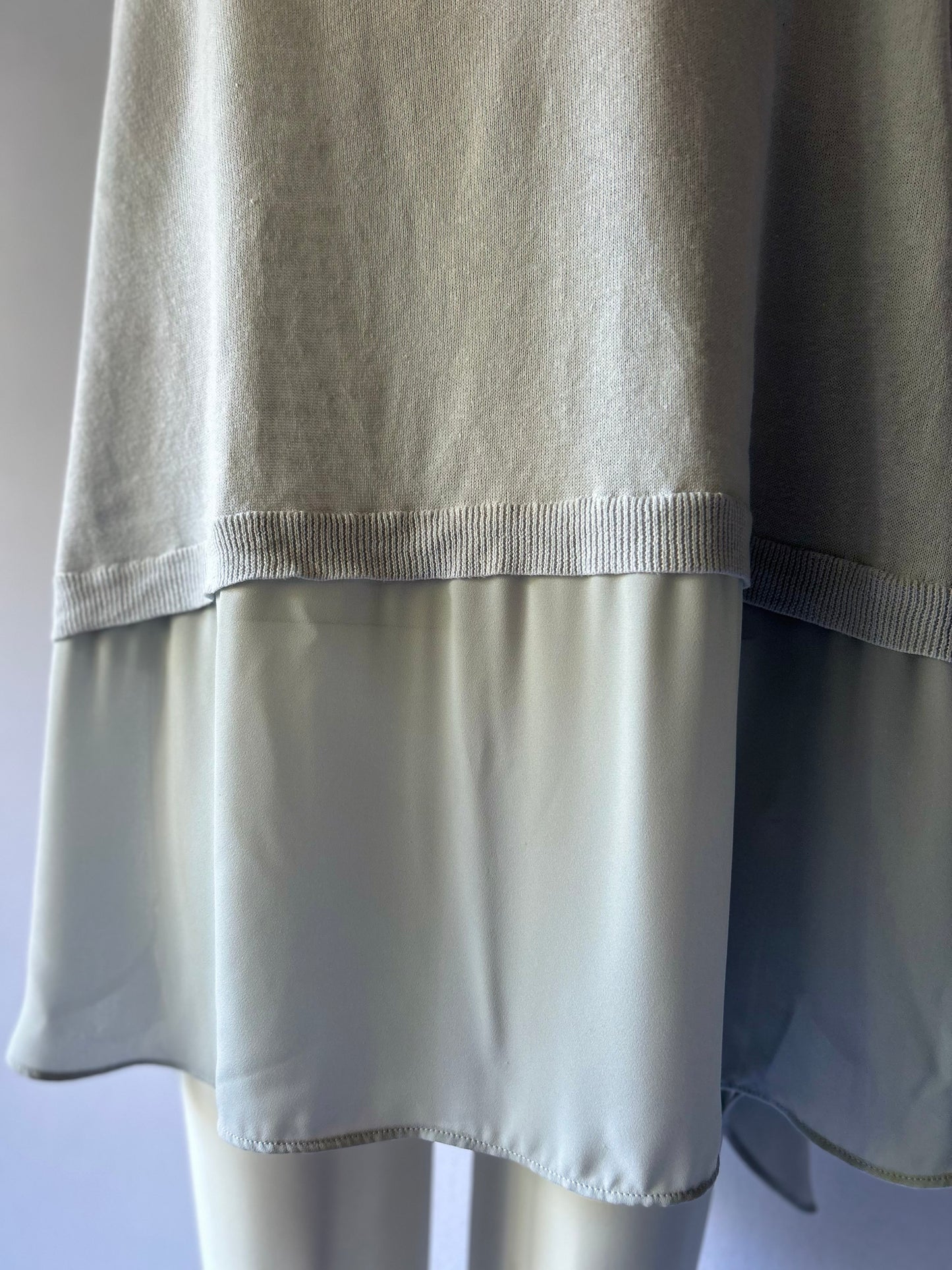 Sage Mist Layered Linen-Blend Tunic - Size 2X
