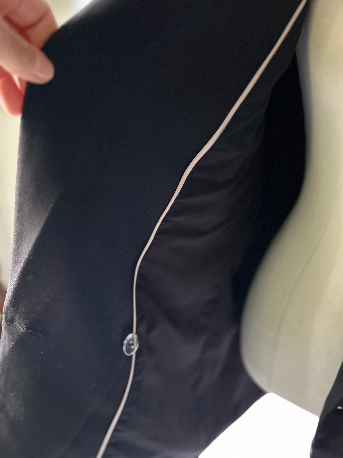 Double-Breasted Longline Blazer - Classic Black - Size 44 (AU 14/16)