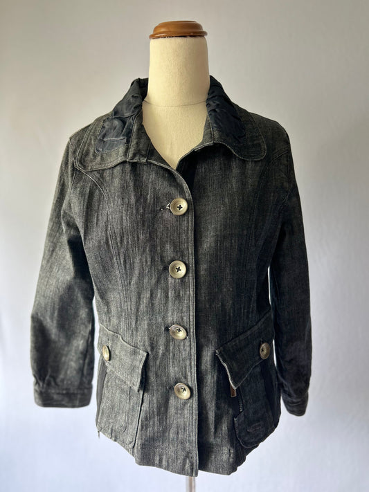 Dark Grey Button-Up Jacket – Size 10