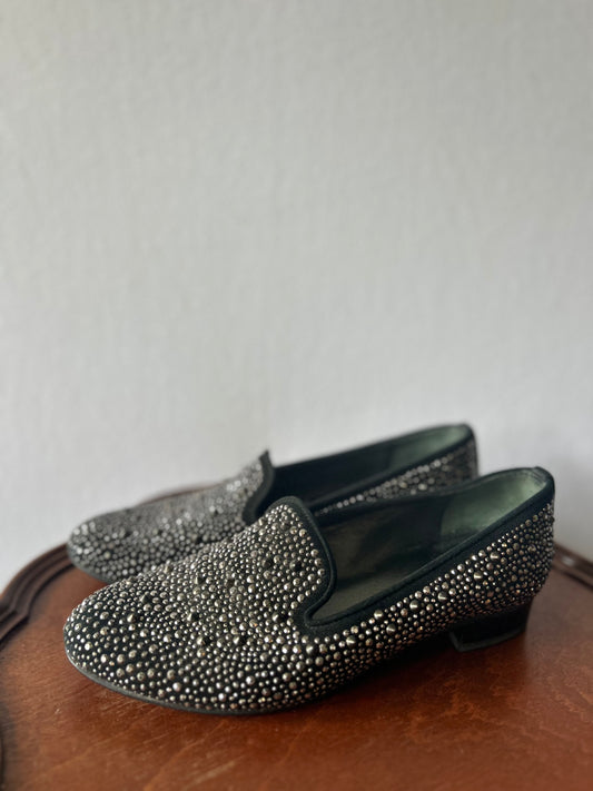 Spanish-Made All-Over Studded Moccasins – Size 36.5