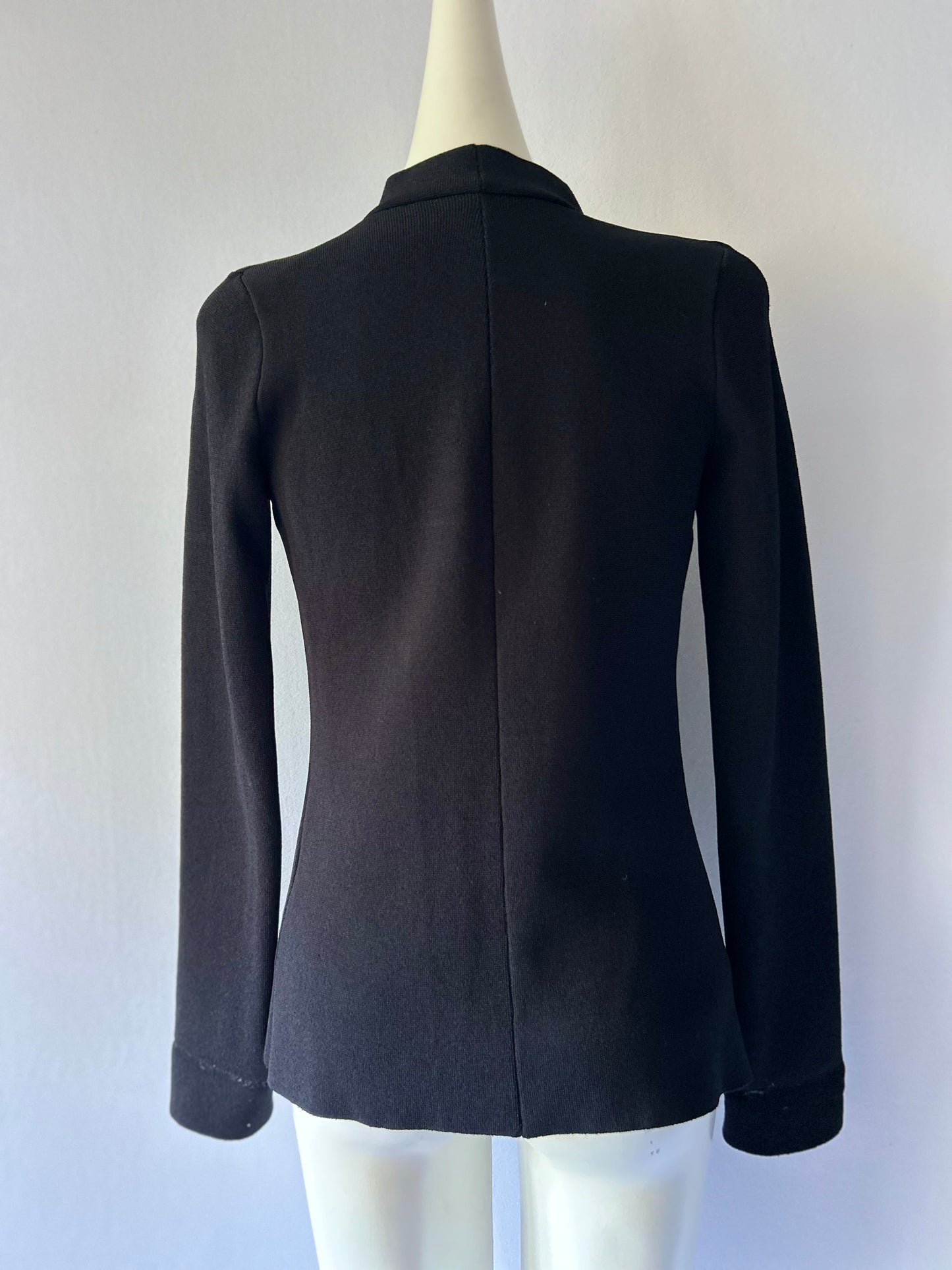Scanlan Theodore Crepe Knit Padded Shoulder Cardigan - Size M