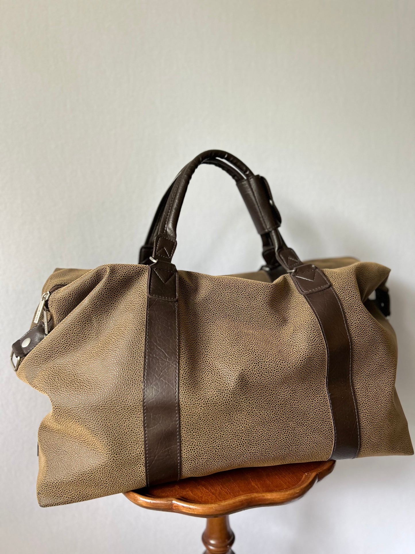 Tan Pebble-Grain Leather Weekender Bag