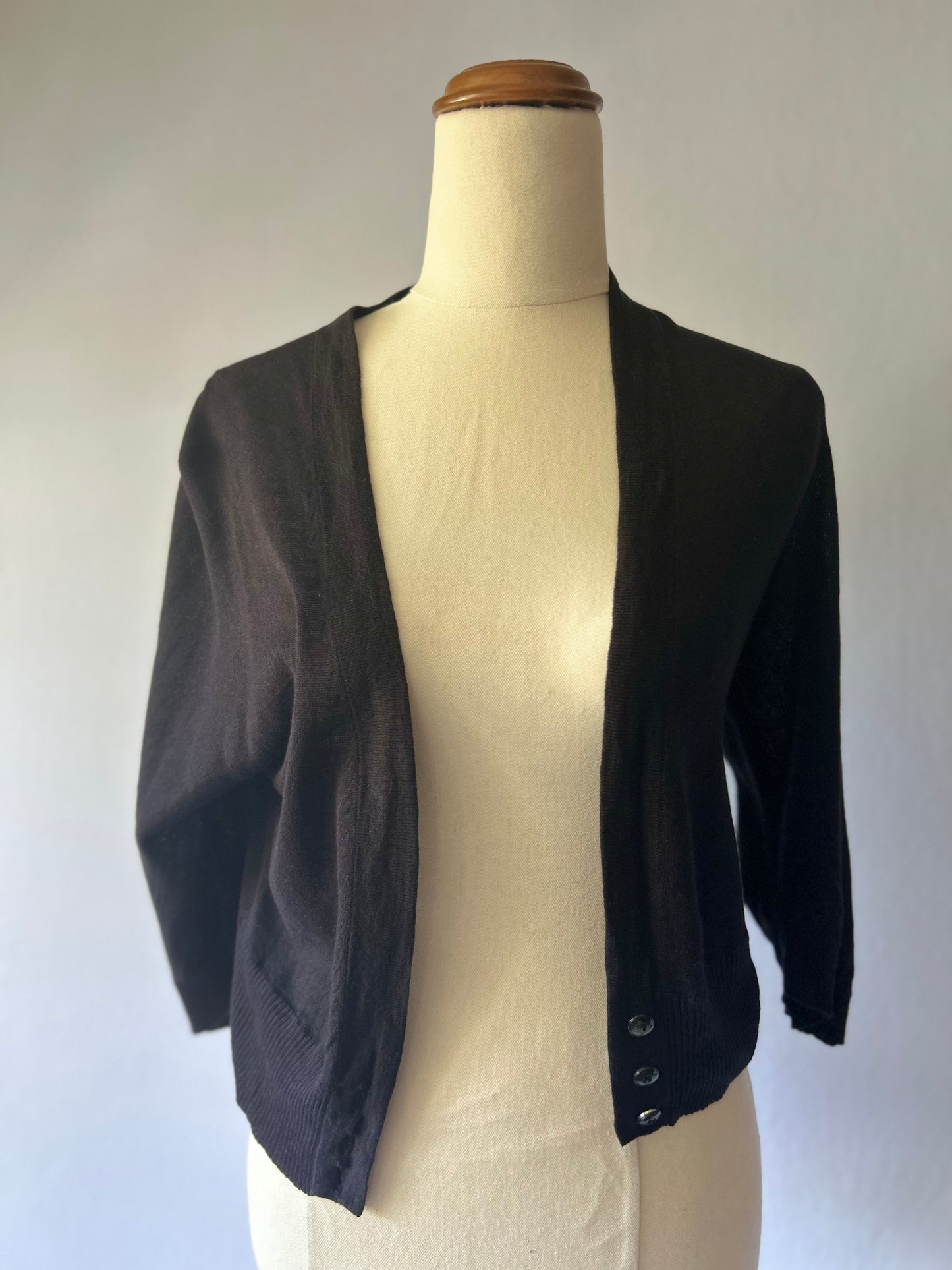 Black Cropped Cardigan – Size Small