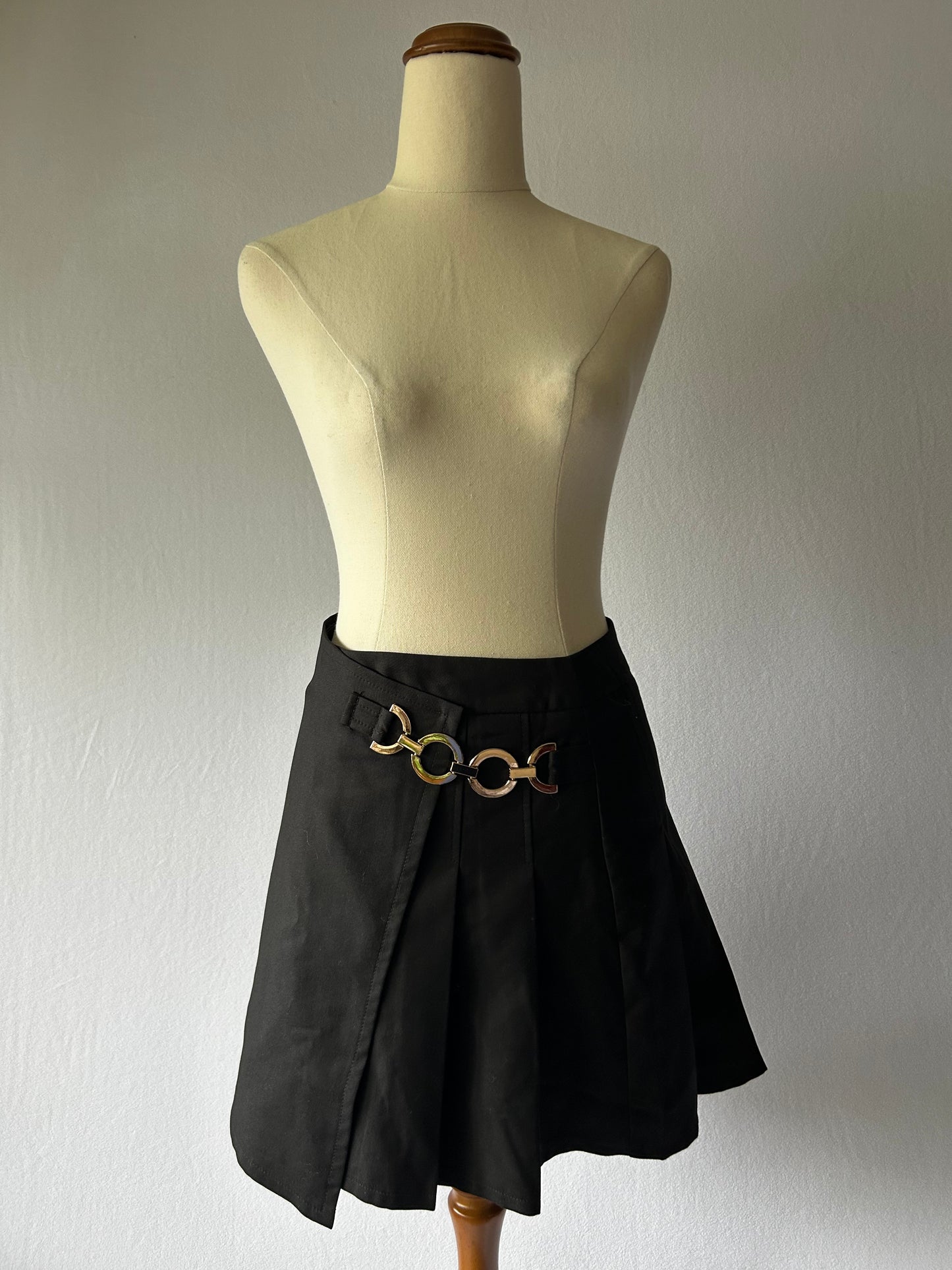 Black Skort with Gold Side Belt – Size small 6/8