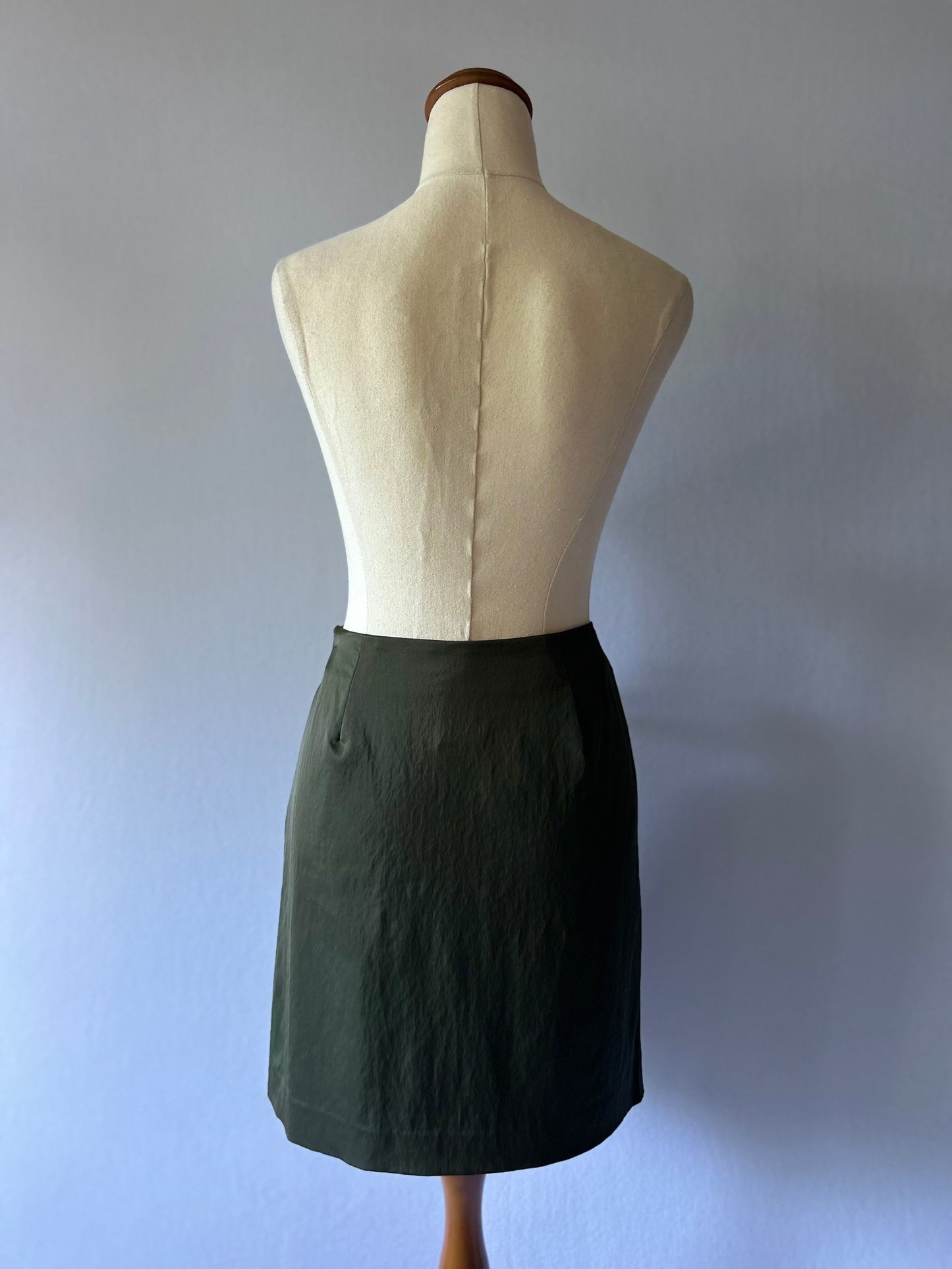 Olive  Mini Skirt - Size 8 | Stretch Bodycon Fit