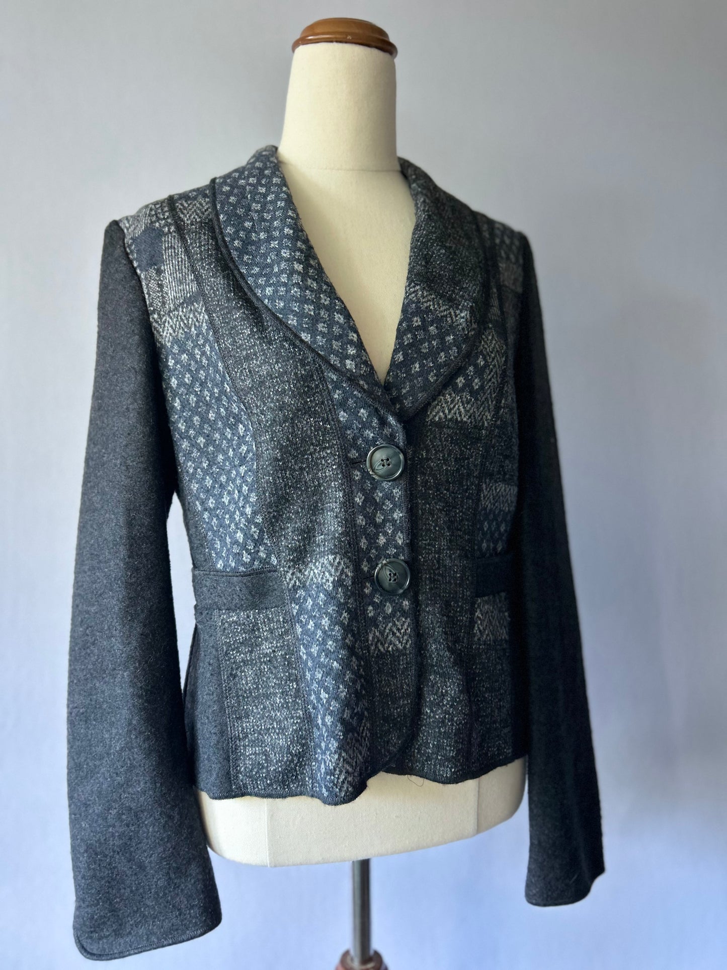 Gerry Weber Patterned Wool-Blend Blazer – Size 8