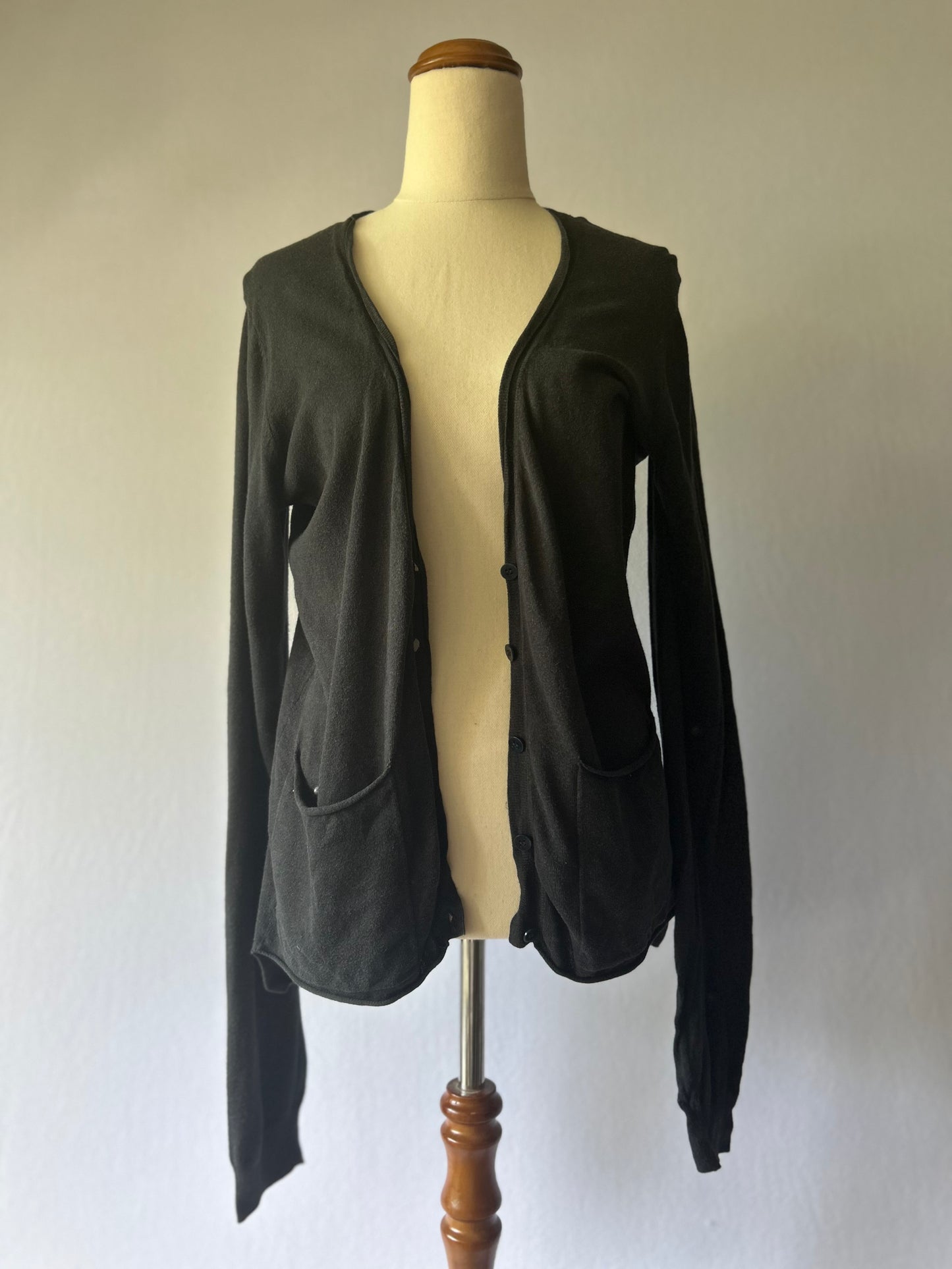 COS Black Cardigan – Size Small | 85% Cotton, 15% Cashmere